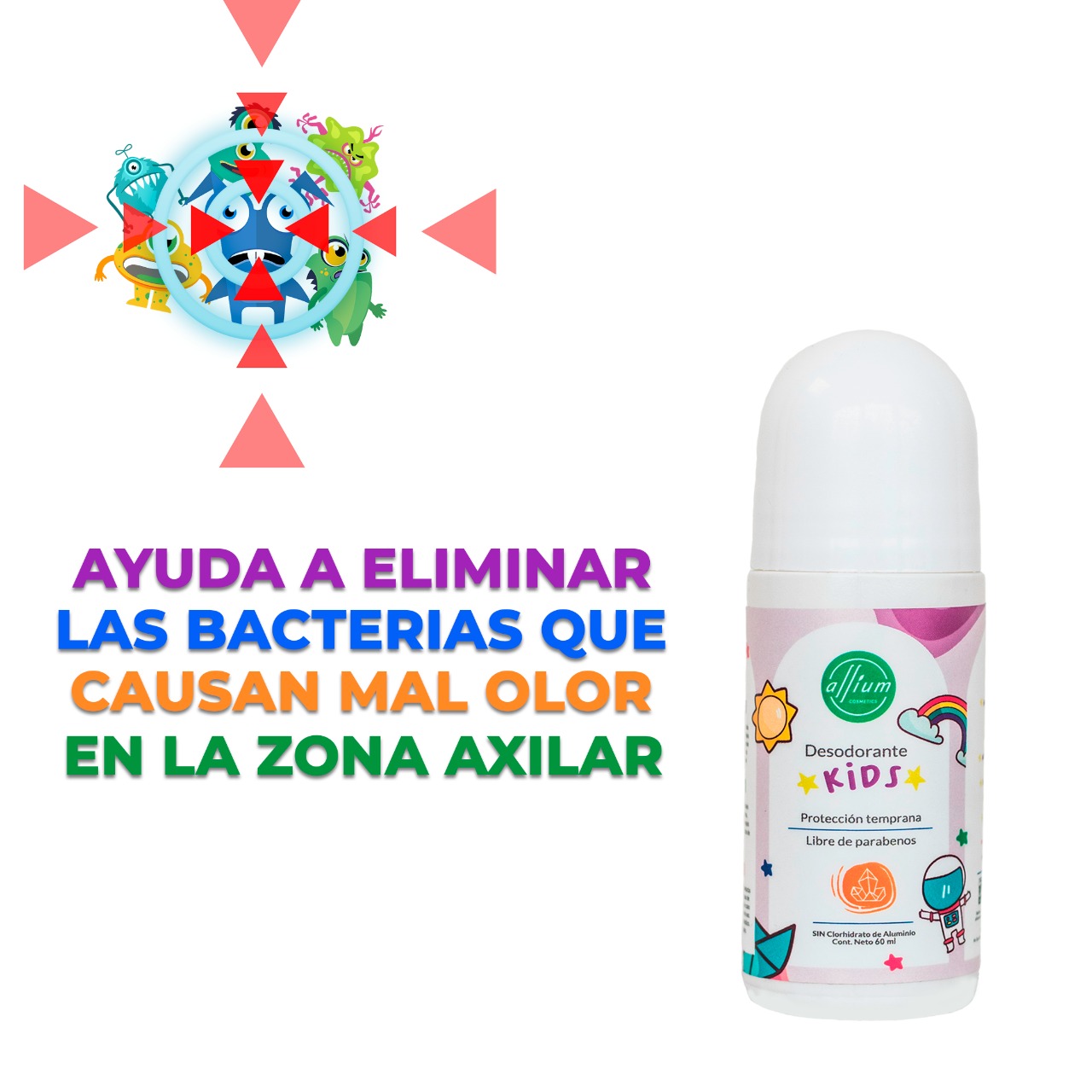 Desodorante Natural Unisex Para Niños - Kids Roll On 60 Ml