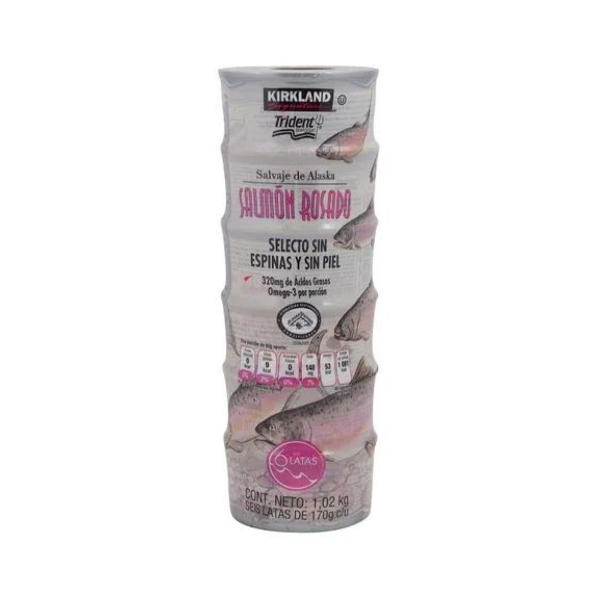 Salmón Rosado Salvaje Alaska 6 Latas De 170g Kirkland 1.02kg