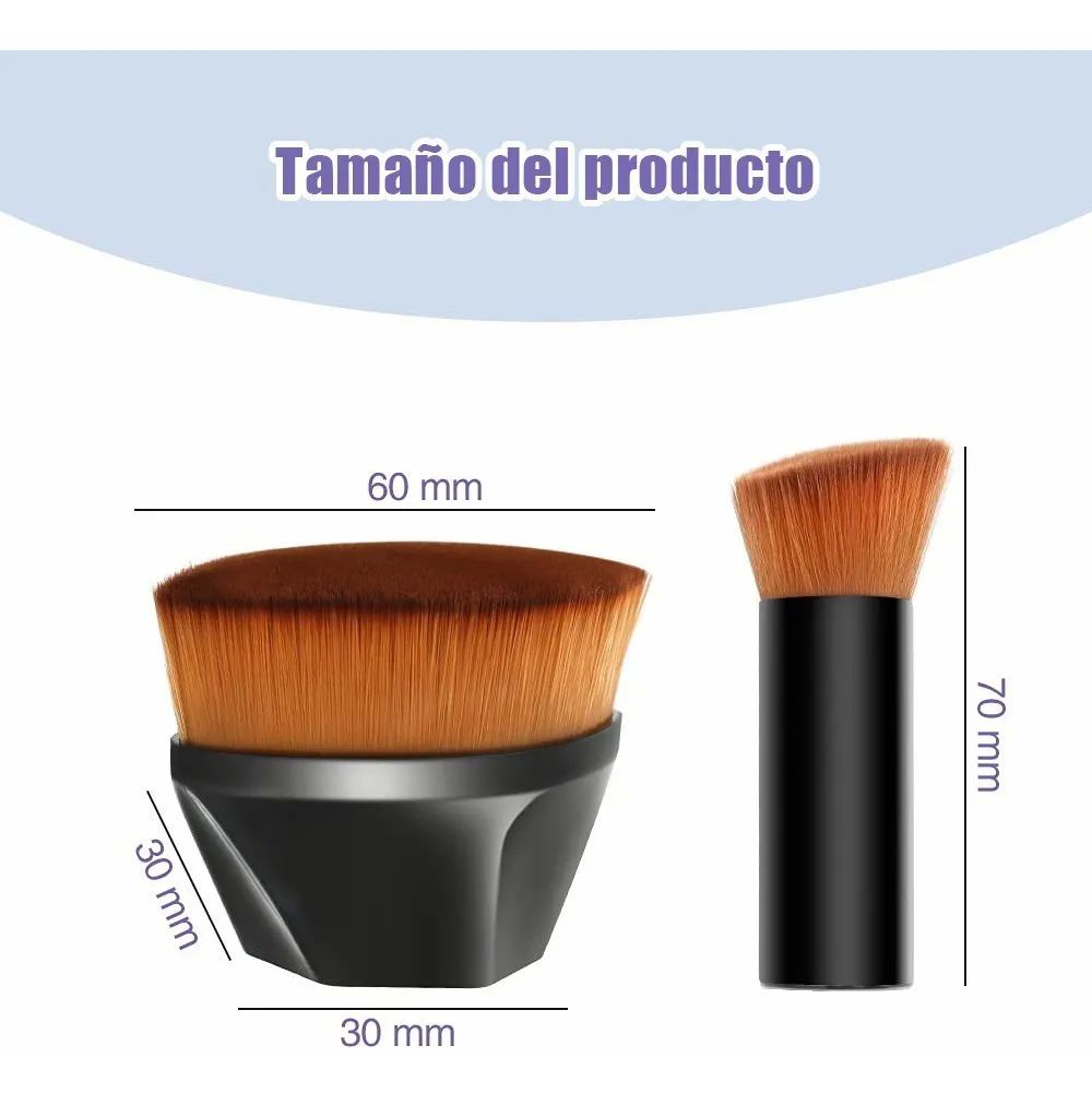 Brocha Kabuki Para Maquillaje Base Profesional Con Esponja cafe