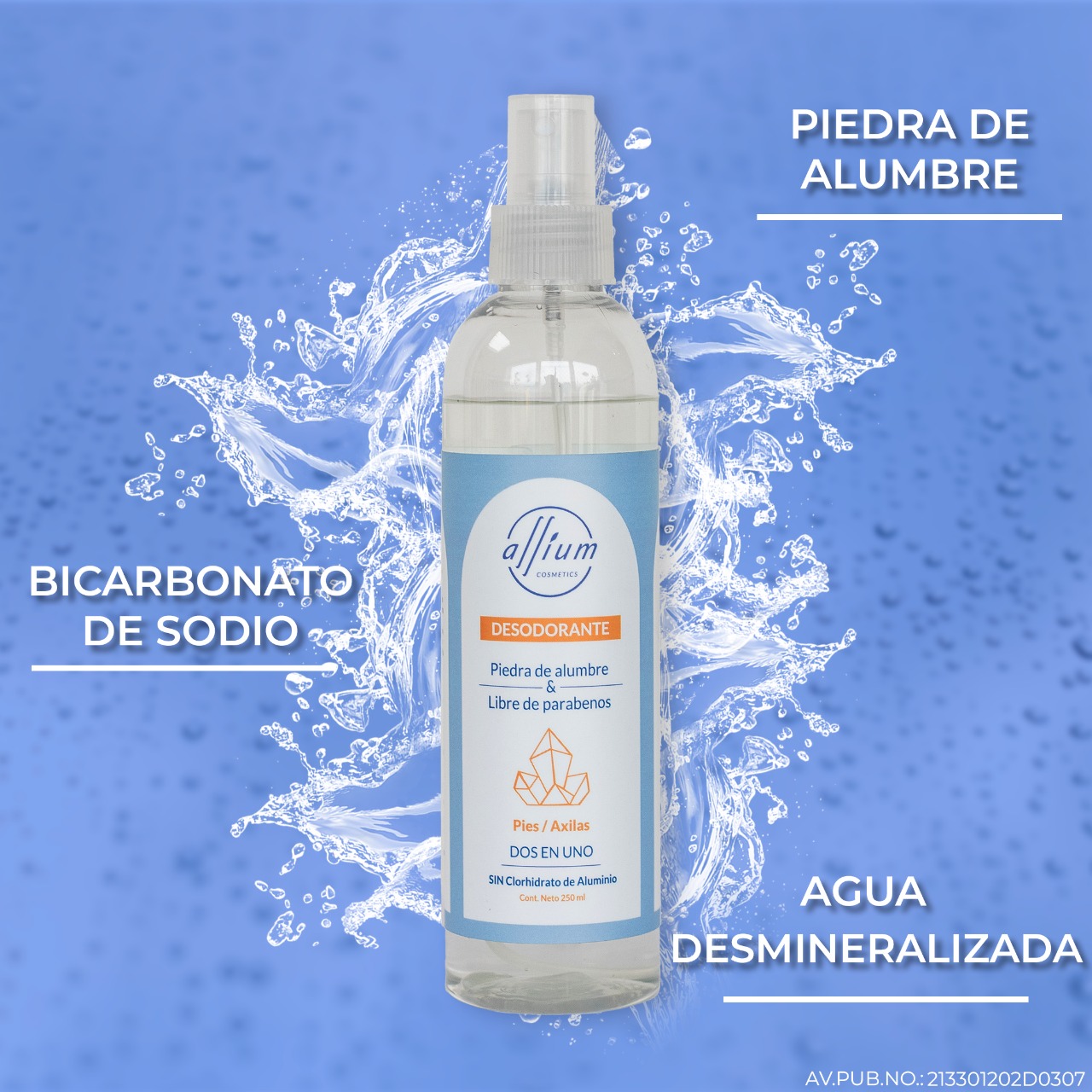 Desodorante Natural Spray 250 Ml Pies Y Axilas.