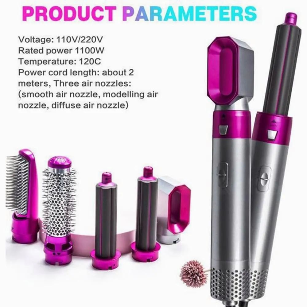 5 Es 1 Cepillo Secador De Pelo Para Peinado De Mujer 110v