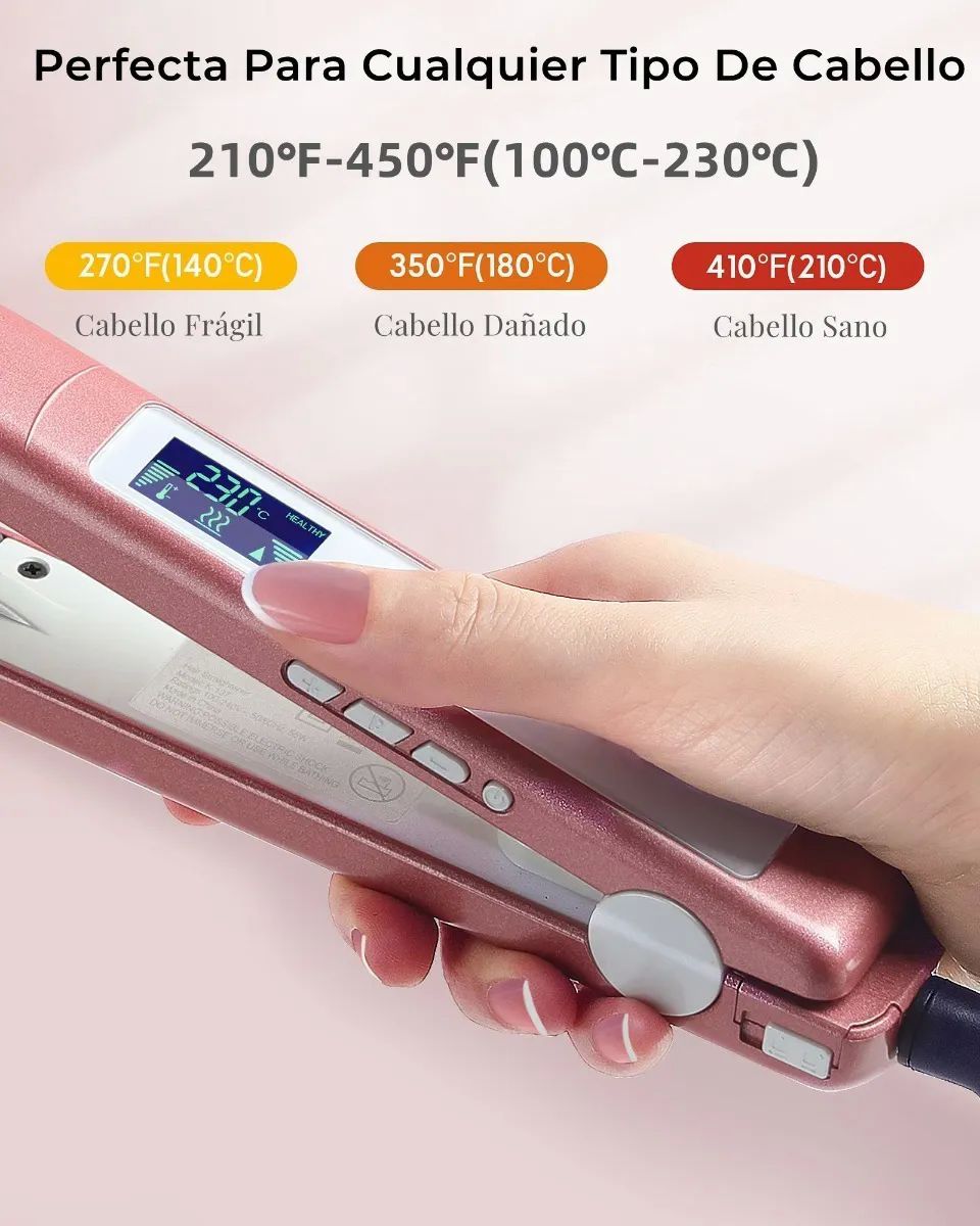 Plancha Para Cabello Cerámica Alaciadora  Rosa
