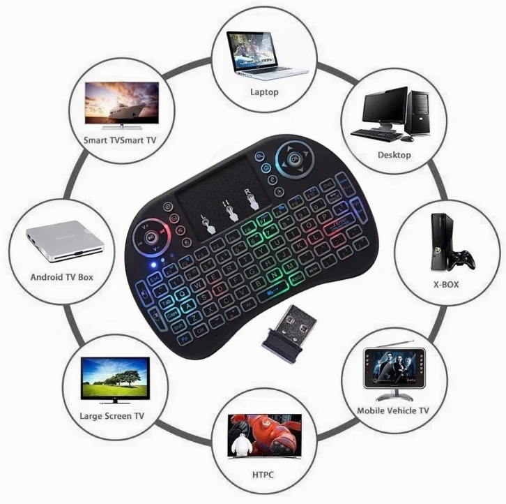 Mini Teclado Inalambrico Con Luz Iluminado 2.4 Ghz Litio
