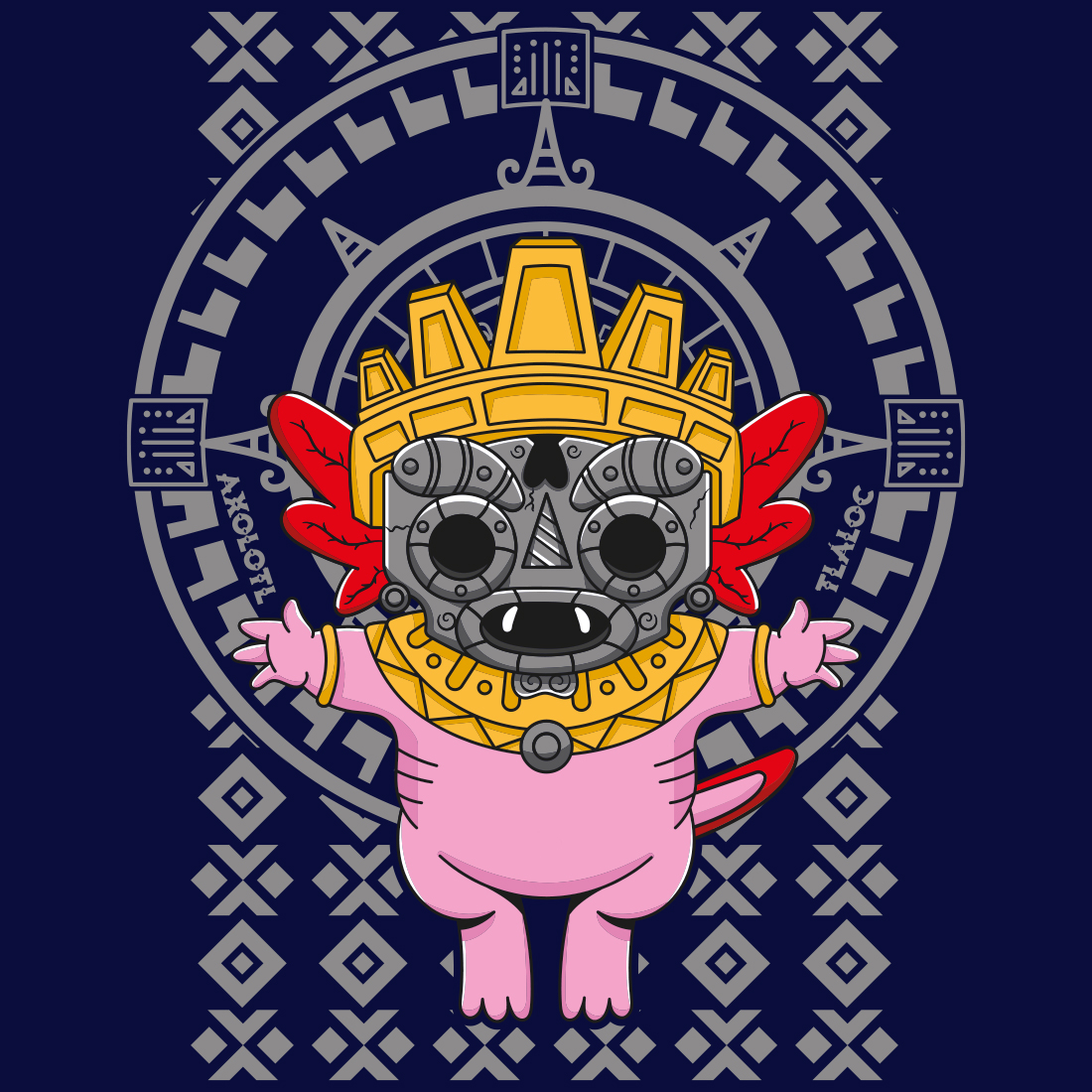 AxoloTee Playera Dama - Axolotl Tláloc