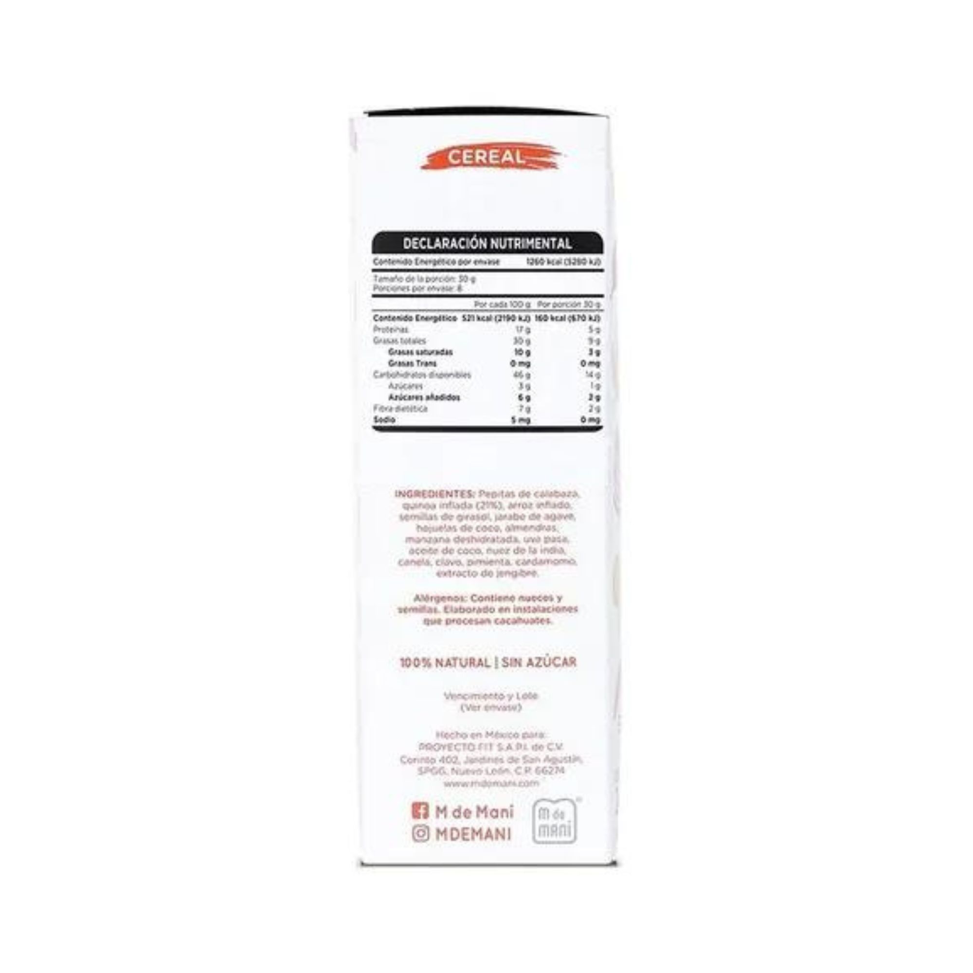 Cereal Querida Quinoa Chai 240g M De Maní Sin Azúcar Natural