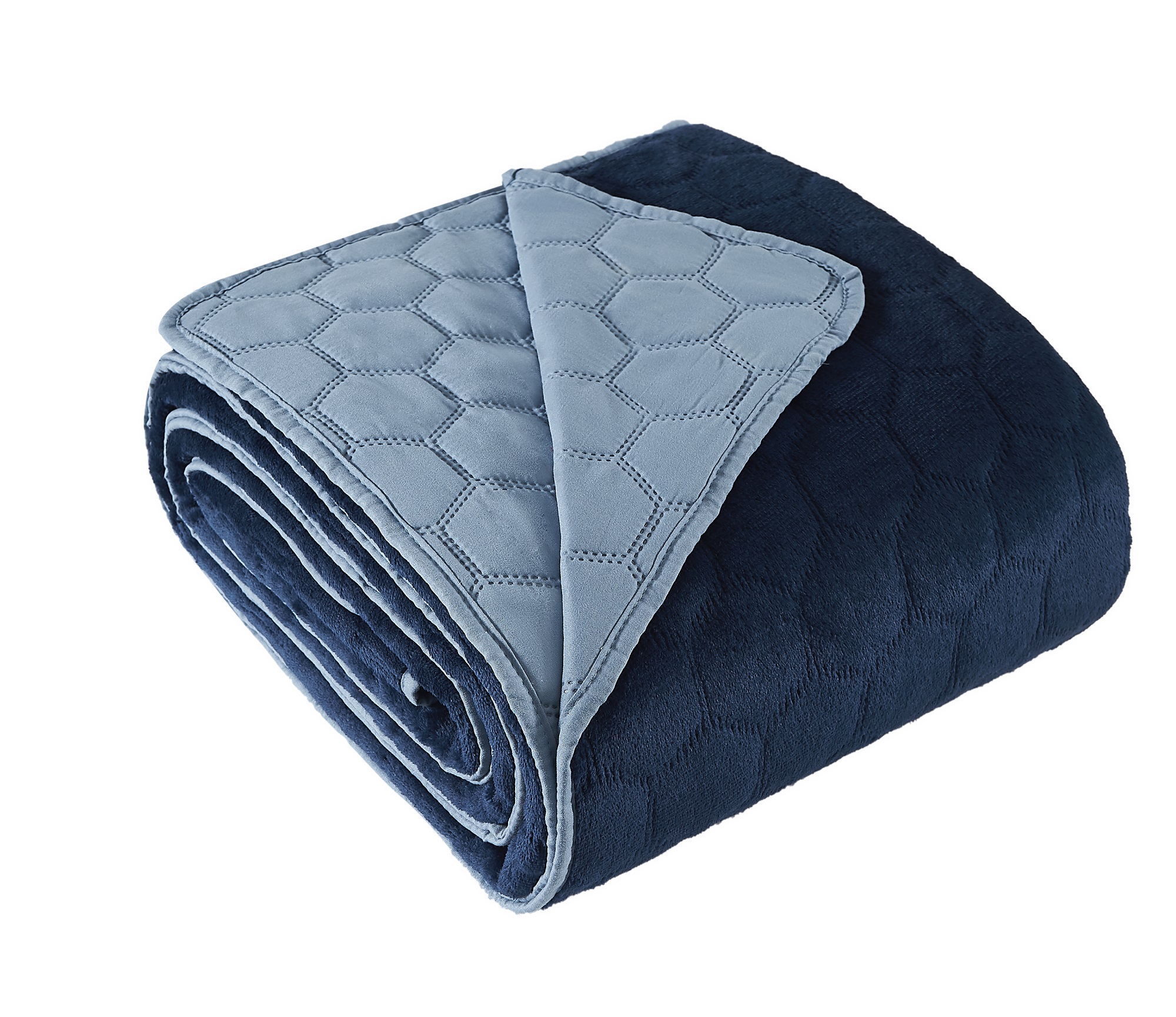 Colcha Aterciopelada Suave Queen Color Azul Marino - Royal London