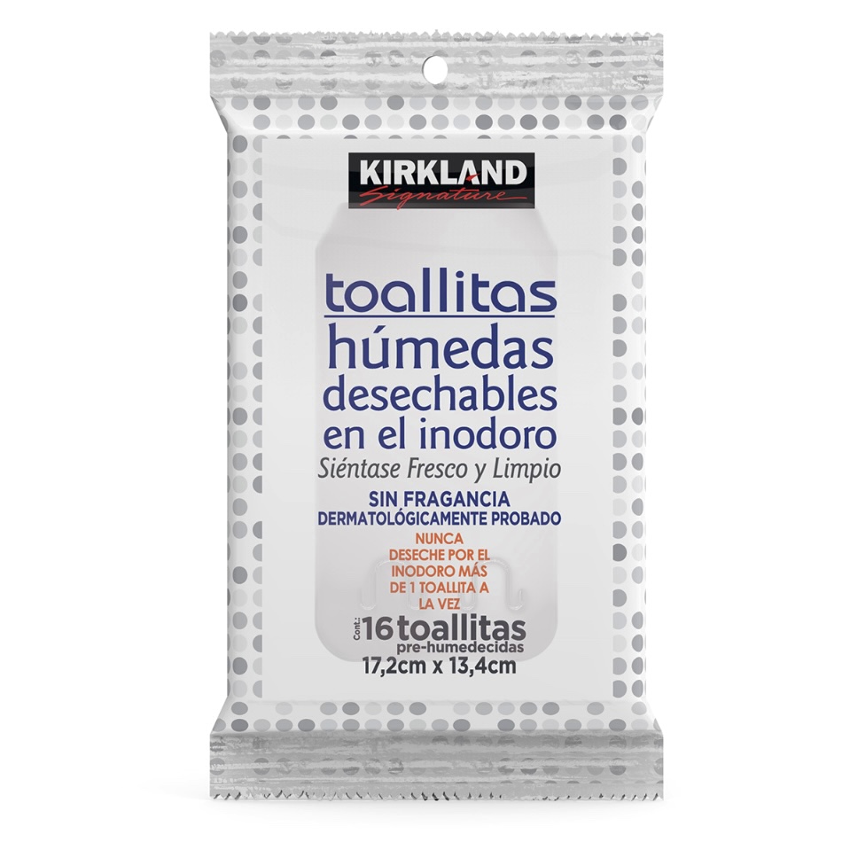 Toallitas Húmedas Desechables en el inodoro Kirkland 632 Pz.