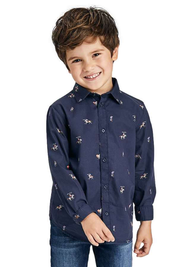 Camisa Manga Larga Estampada Niño Marca Mayoral