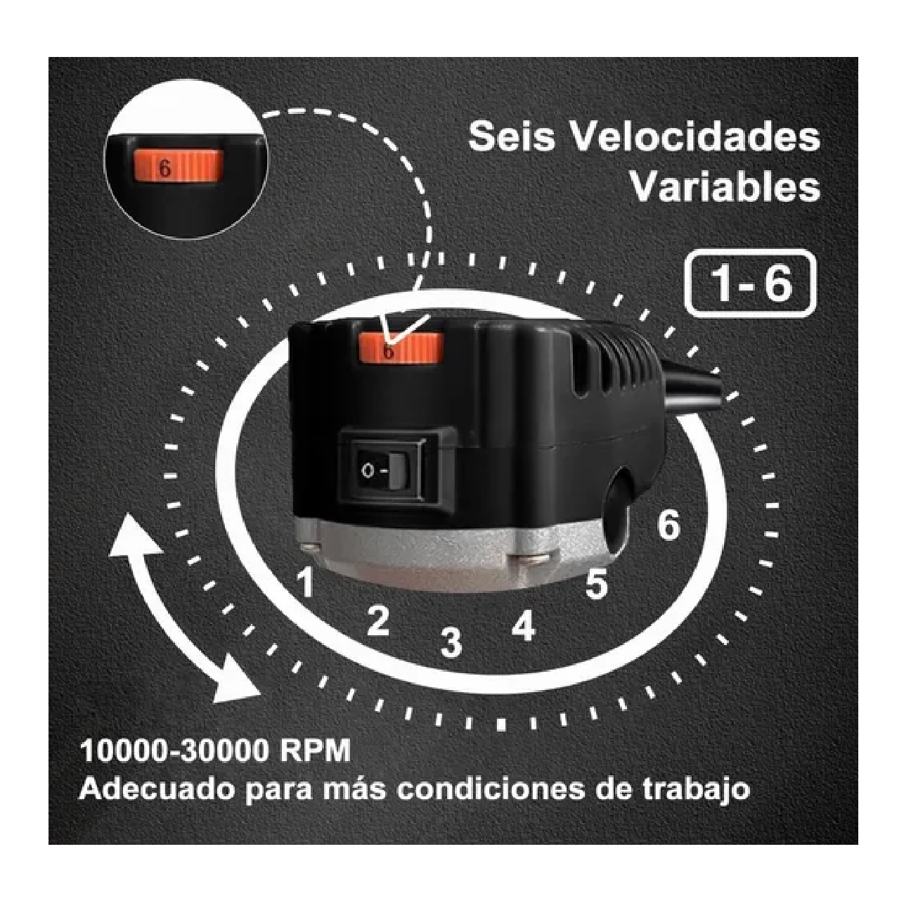 Router Madera Recortadora Rebajadora 6 Velocidades Variables