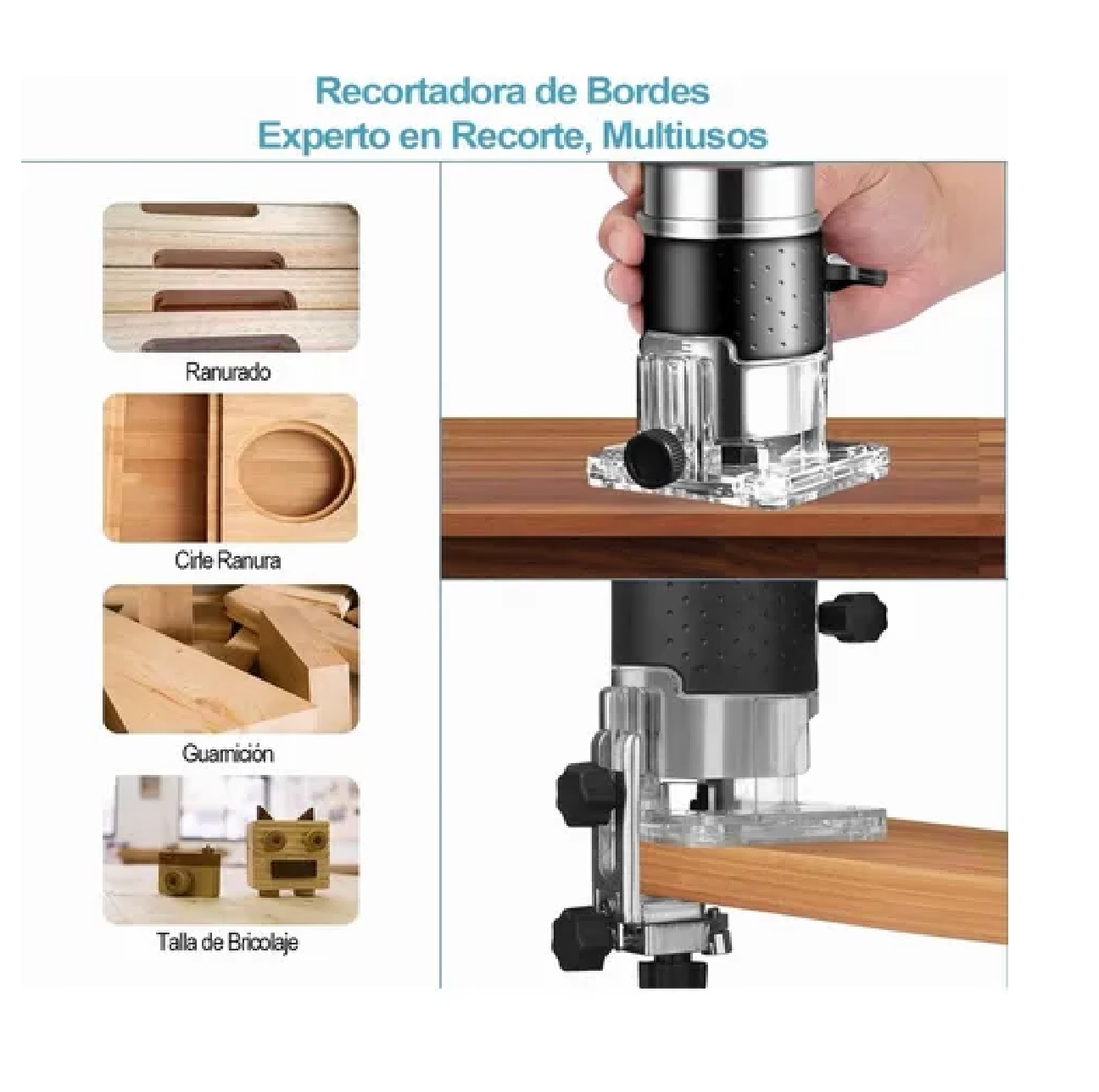 Router Madera Recortadora Rebajadora 6 Velocidades Variables
