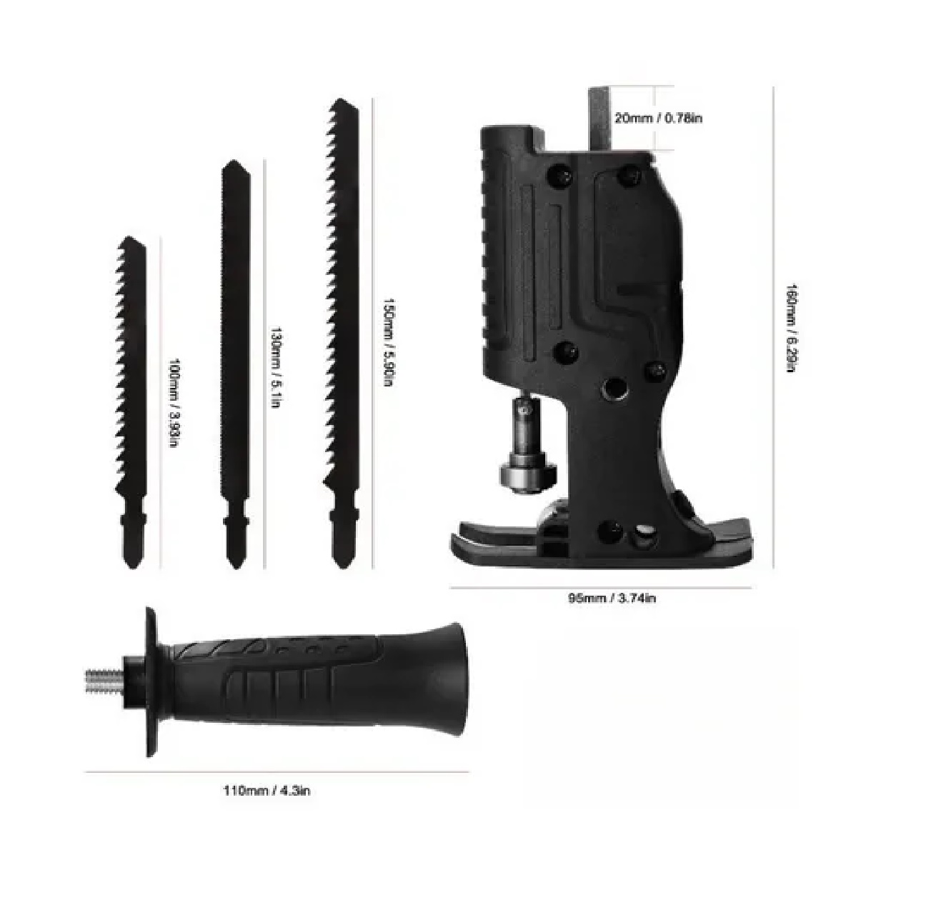 Adaptador Taladro Sierra Sable Reciproca Convertidor Cambio