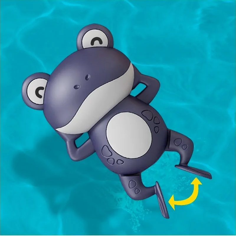 Juguete de baño para niños. Rana nadadora a cuerda