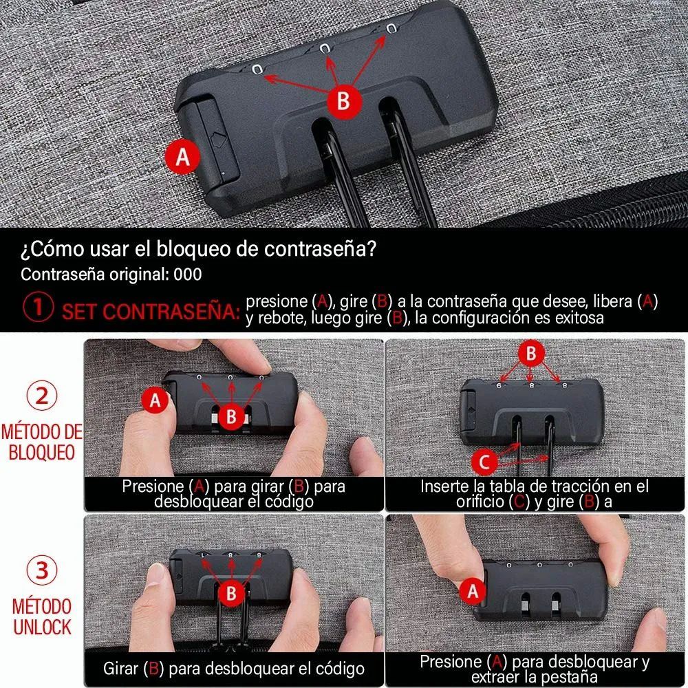 Mochila Porta Laptop con Puerto USB Unisex Gris