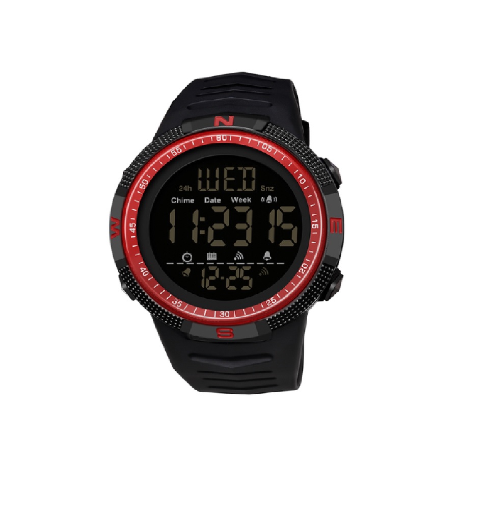 Reloj deportivo militar rojo pulsera digital prueba golpes cuenta atrás resistente agua táctico