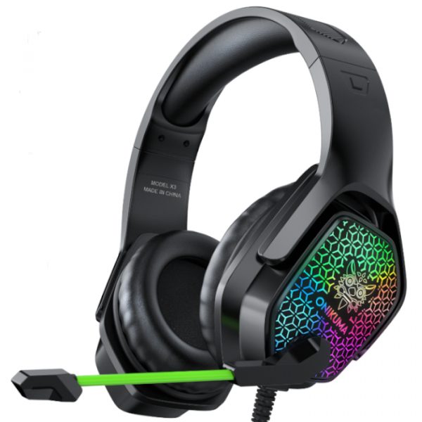 Audifonos gamer con microfono y luz led Onikuma X3 negro