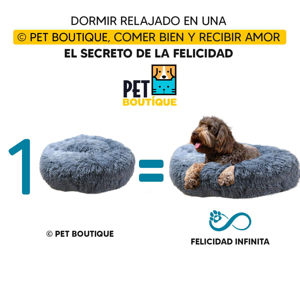 Cama mascotas para perro o gato antideslizante Pet Boutique Mediana Gris Tv Ofertas única con cierre, para un fácil retiro de funda y lavado, adaptable a todo tipo de clima + Cepillo Incluido 