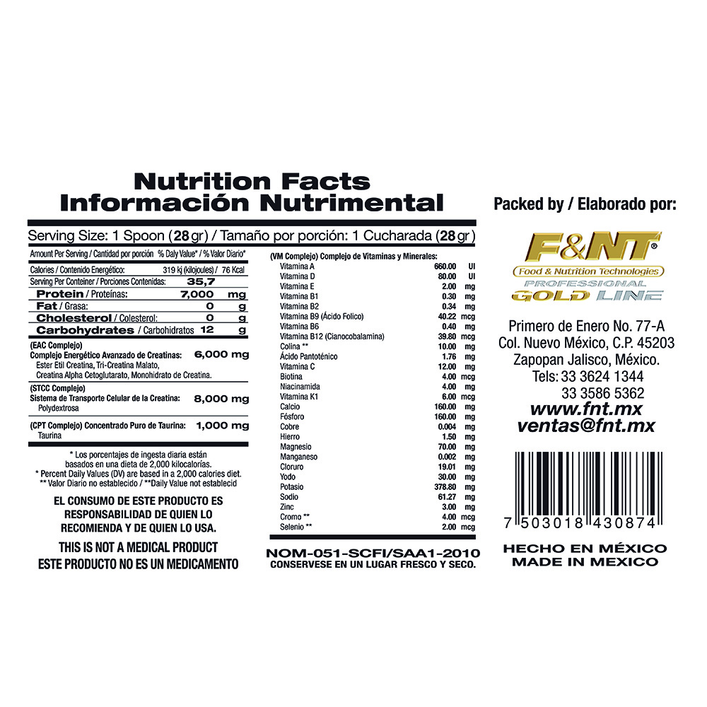 Mega Creatine 1,000 Gr: Creatina Sabor Naranja Fnt 1kg