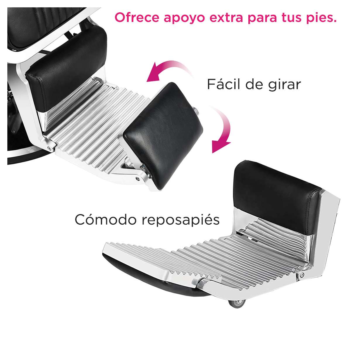 Sillón Peluquero Silla Barbería Clasico Premium Milan Negro