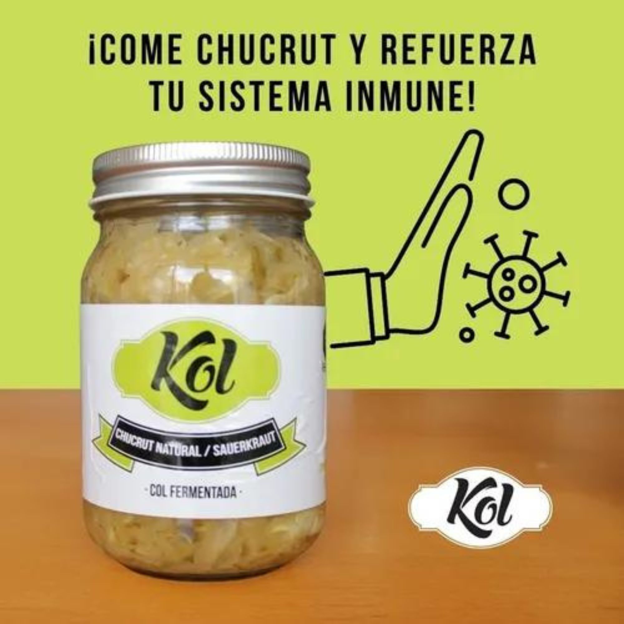 Chucrut Natural Col Fermentada 415g Sauerkraut Kol