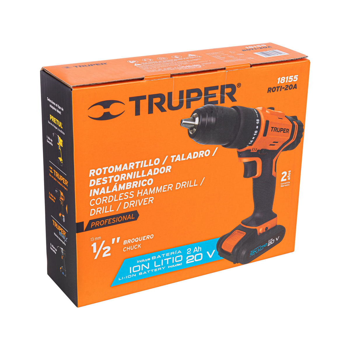 Rotomartillo inalámbrico 1/2" Profesional ROTI-20A Truper