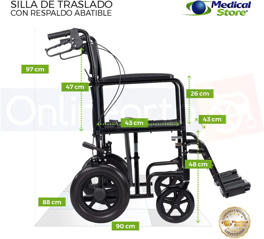 Silla De Ruedas De Traslado Super Ligera Marca Medical Store