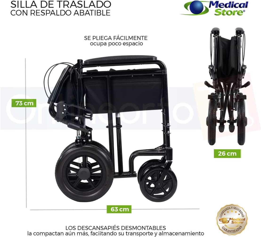 Silla De Ruedas De Traslado Super Ligera Marca Medical Store
