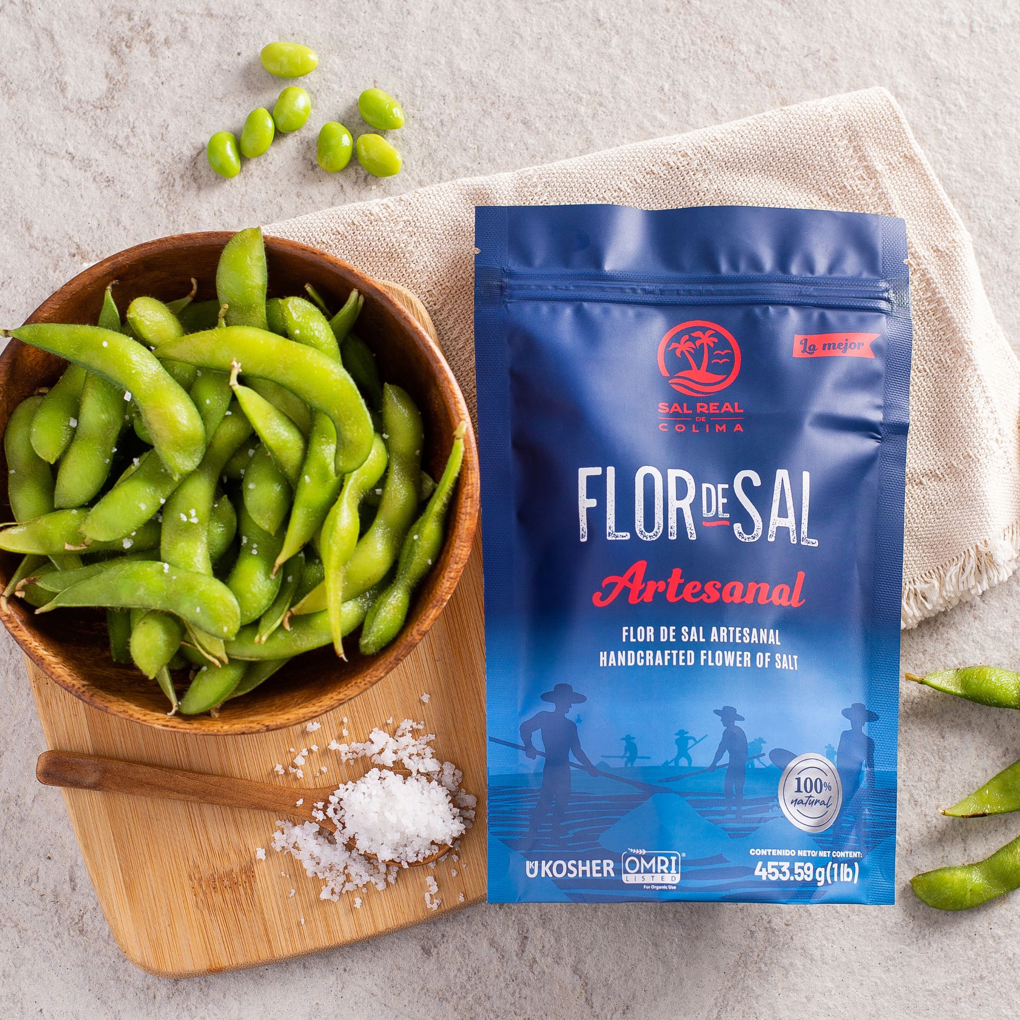 Flor de sal Sal Real de Colima ziploc 1 lb