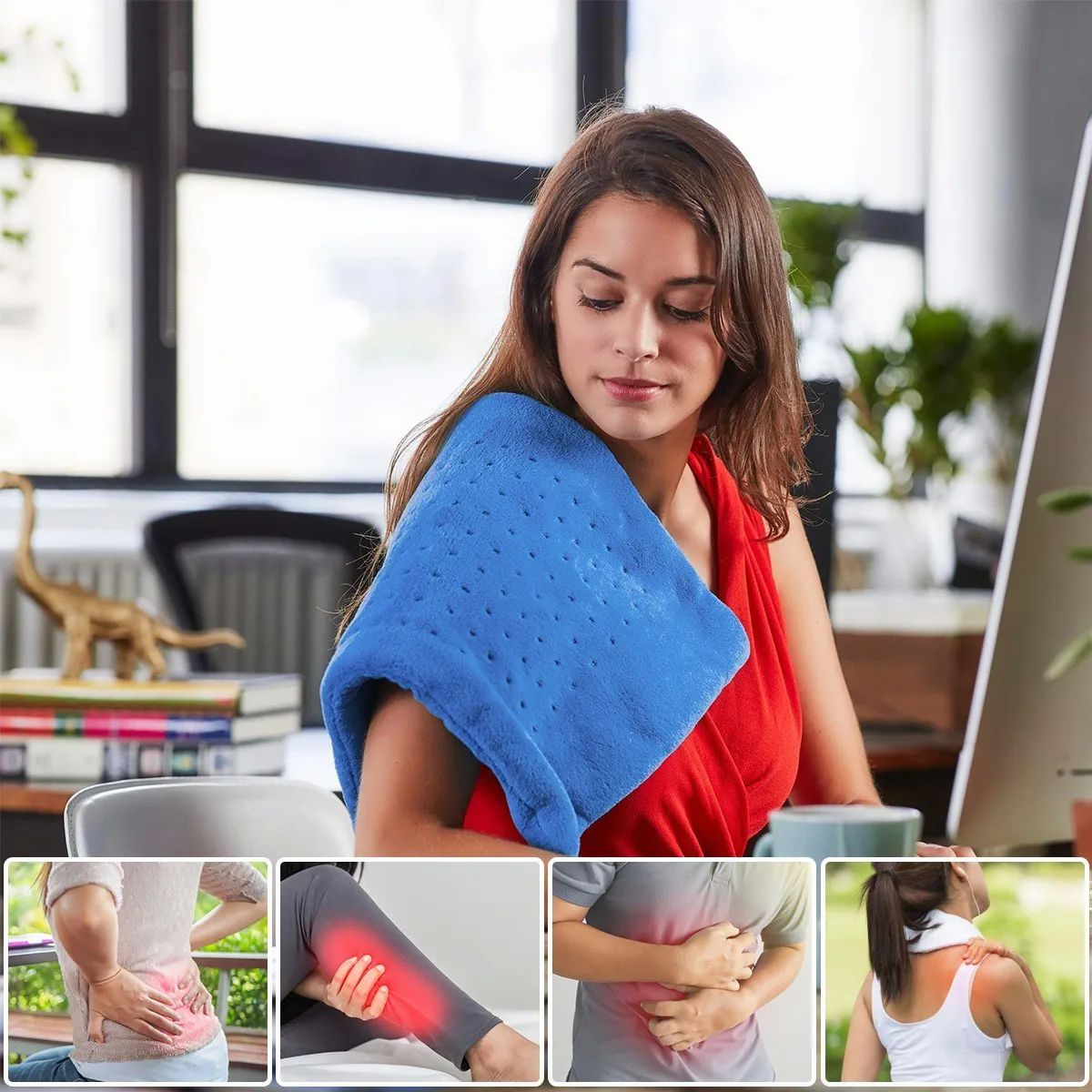 Almohadilla Eléctrica,cojin Electrico Terapia De Calor Azul