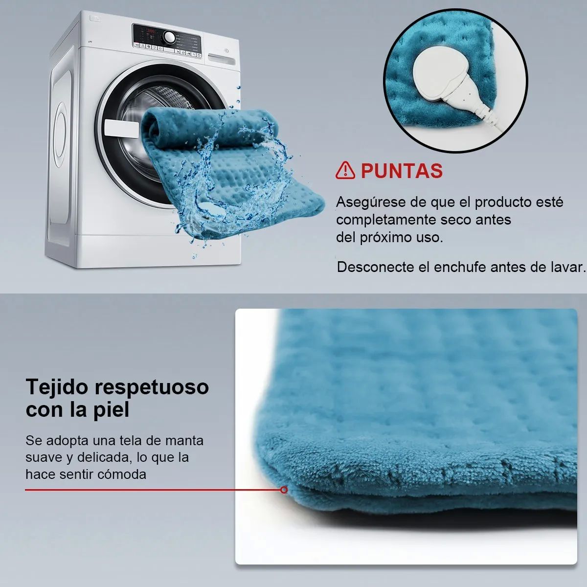 Almohadilla Eléctrica,cojin Electrico Terapia De Calor Azul