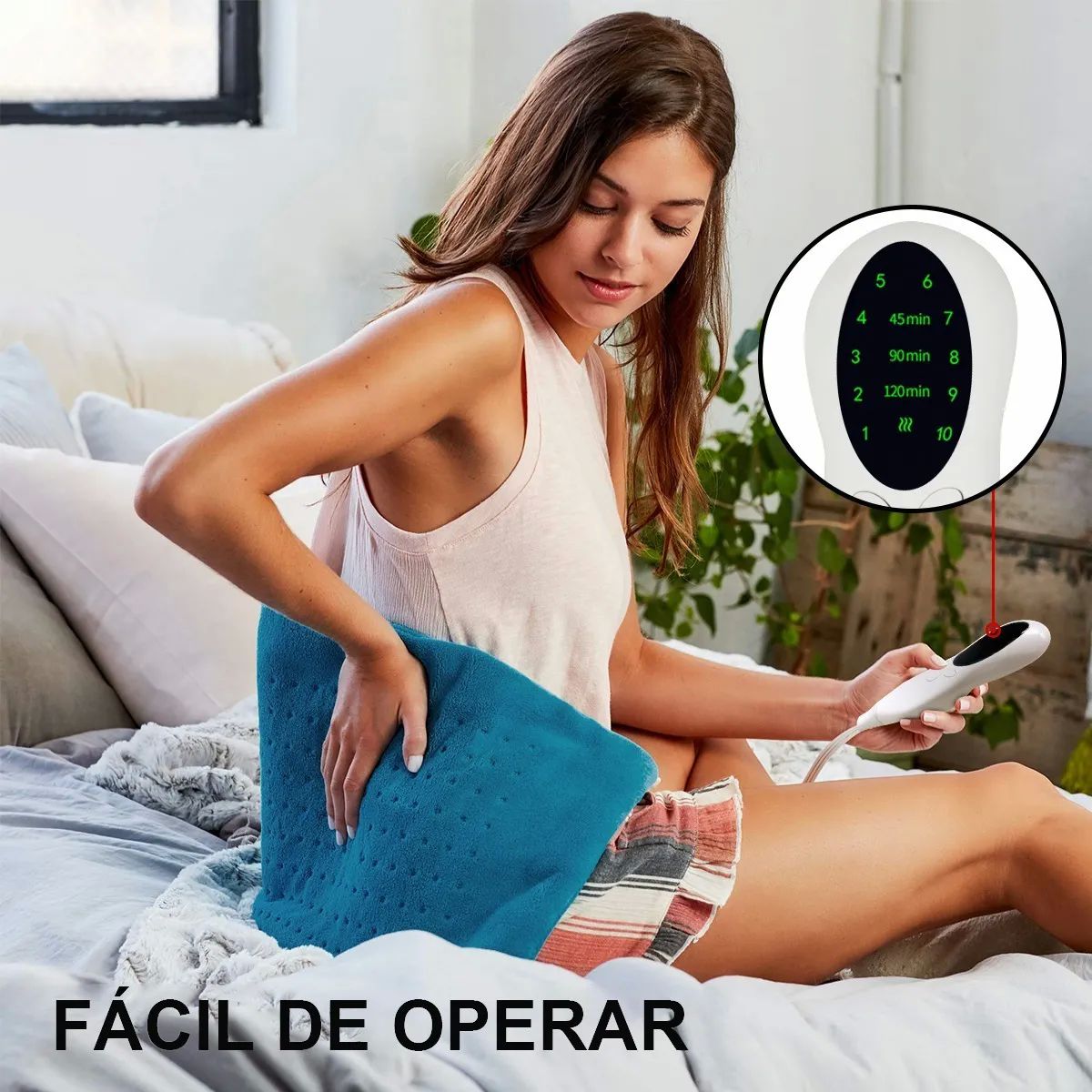 Almohadilla Eléctrica,cojin Electrico Terapia De Calor Azul