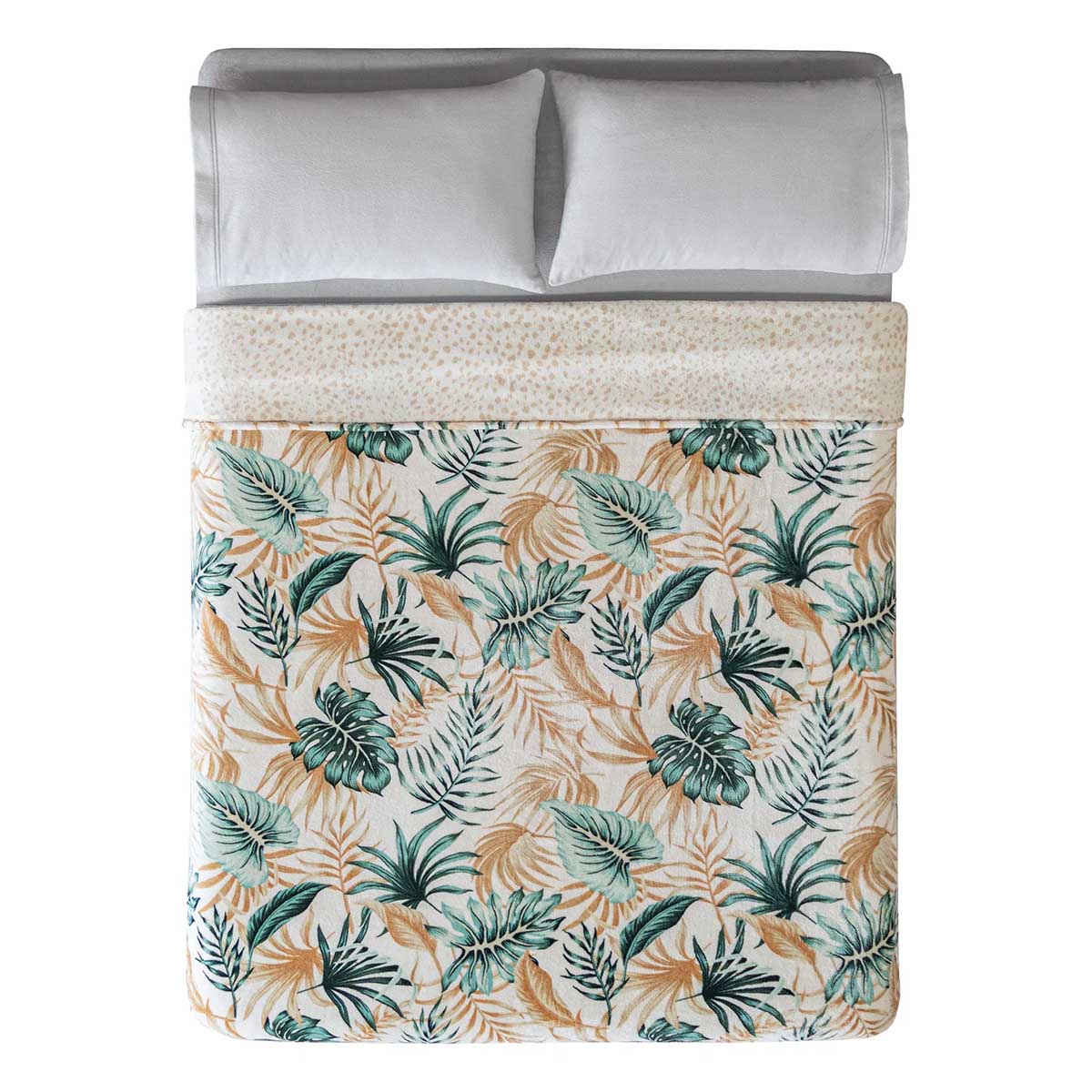 Colcha King Size Ligera | Estampado Tropical | Textura tipo cobertor