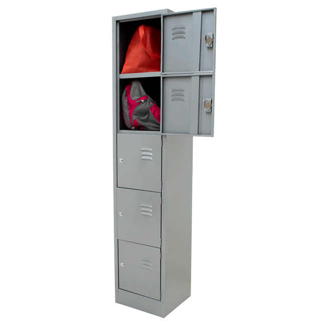 LOCKER DE 5 PUERTAS CON CHAPA