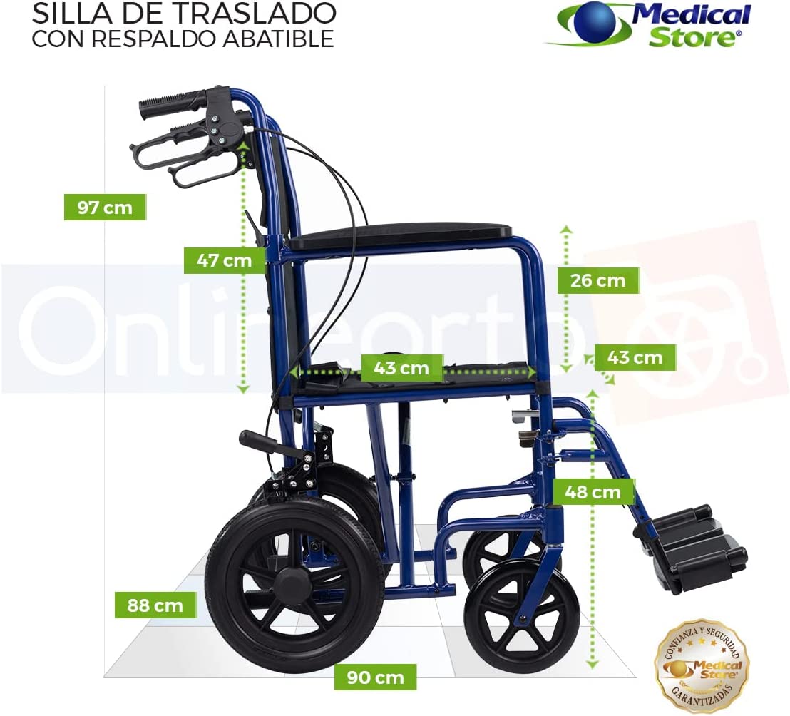 Silla De Ruedas De Traslado Super Ligera Marca Medical Store