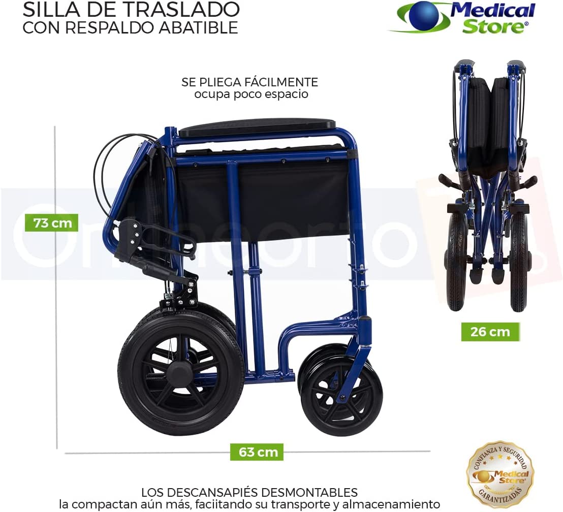 Silla De Ruedas De Traslado Super Ligera Marca Medical Store