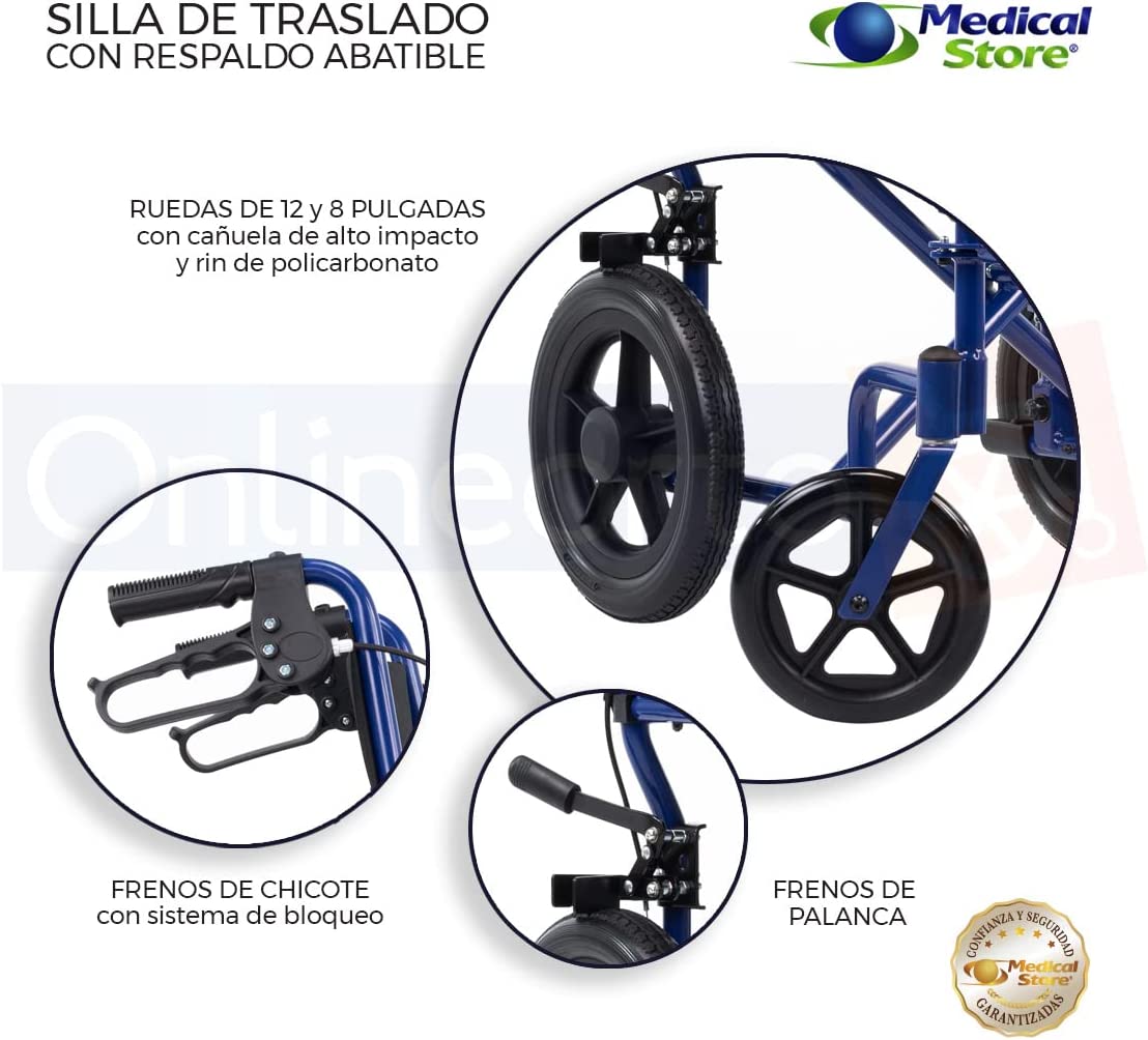 Silla De Ruedas De Traslado Super Ligera Marca Medical Store