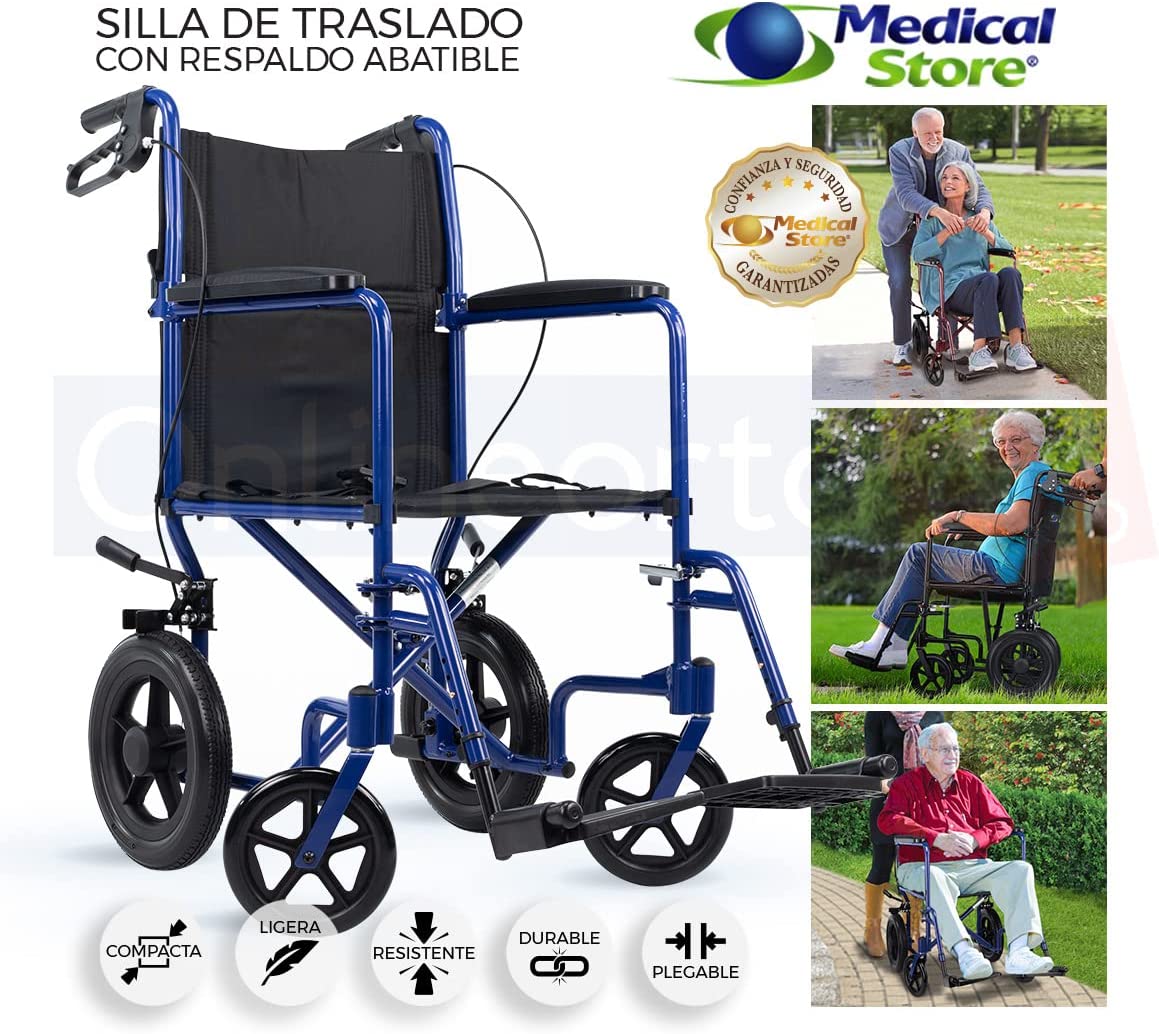 Silla De Ruedas De Traslado Super Ligera Marca Medical Store