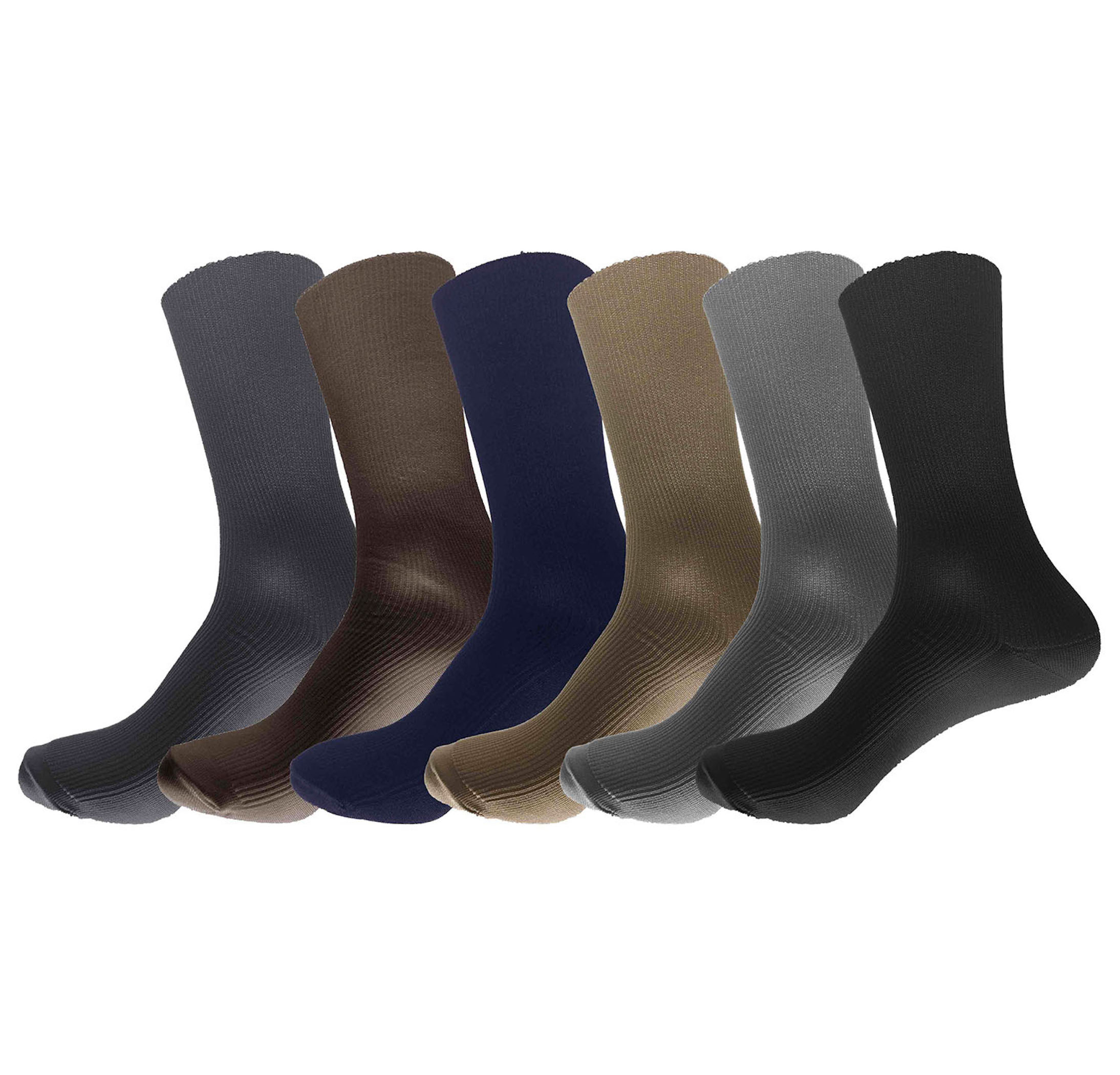 Pack de 6 Pares de Calcetines De Vestir Delgados para Hombre Gran Galeón, Colores Obscuros Diseño Liso