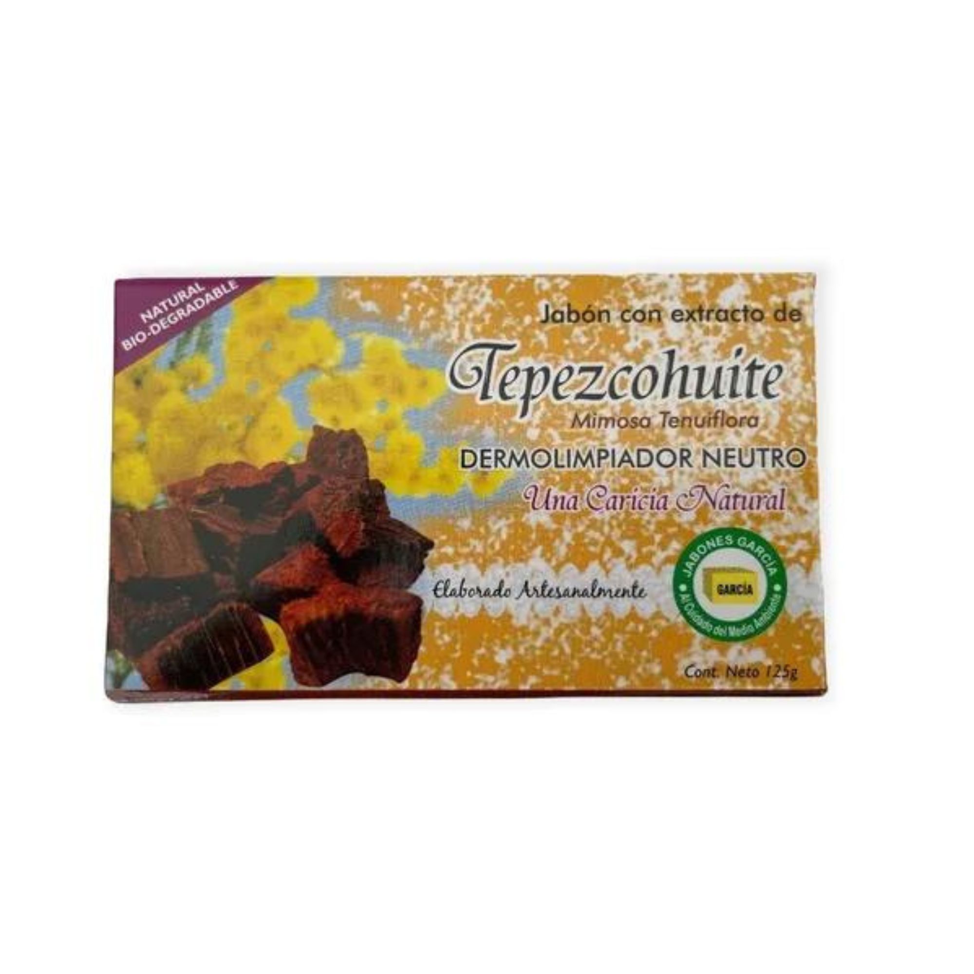 Jabón García Tepezcohuite 1 Pieza 125g Ecológico Biodegradab