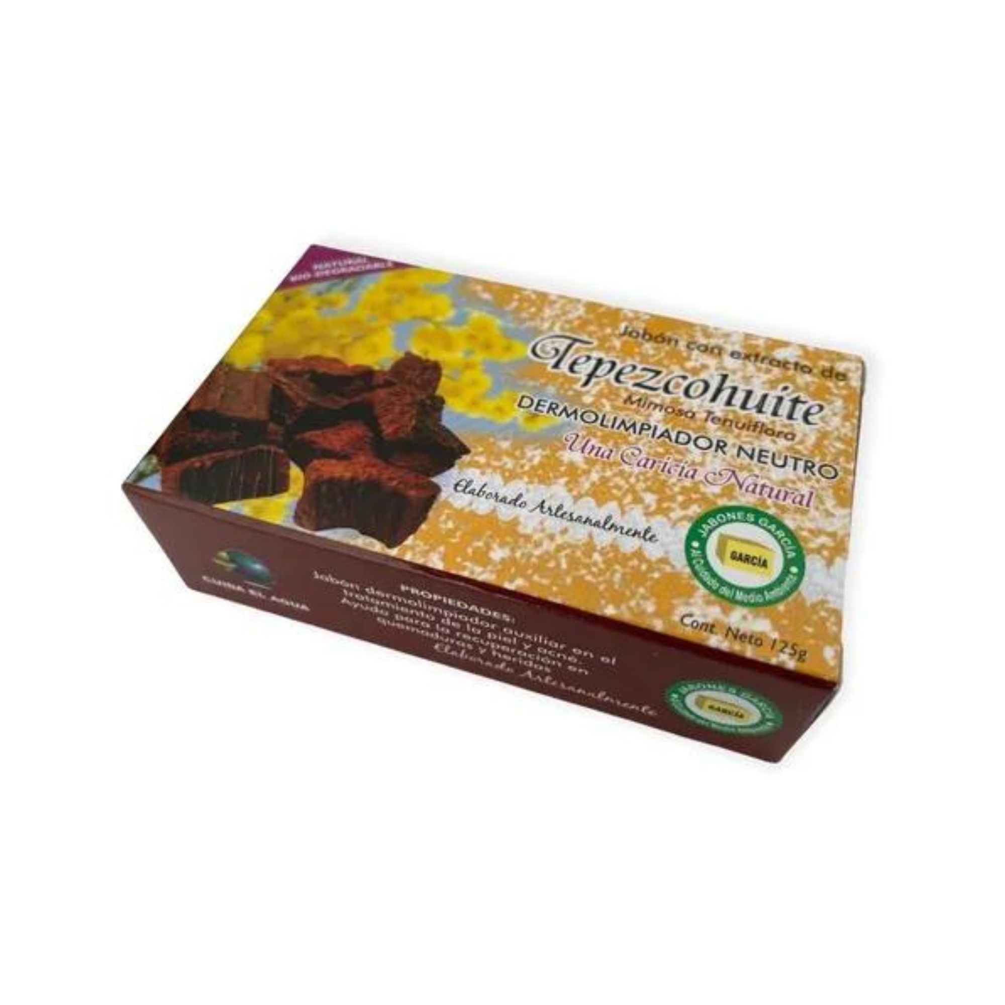 Jabón García Tepezcohuite 1 Pieza 125g Ecológico Biodegradab