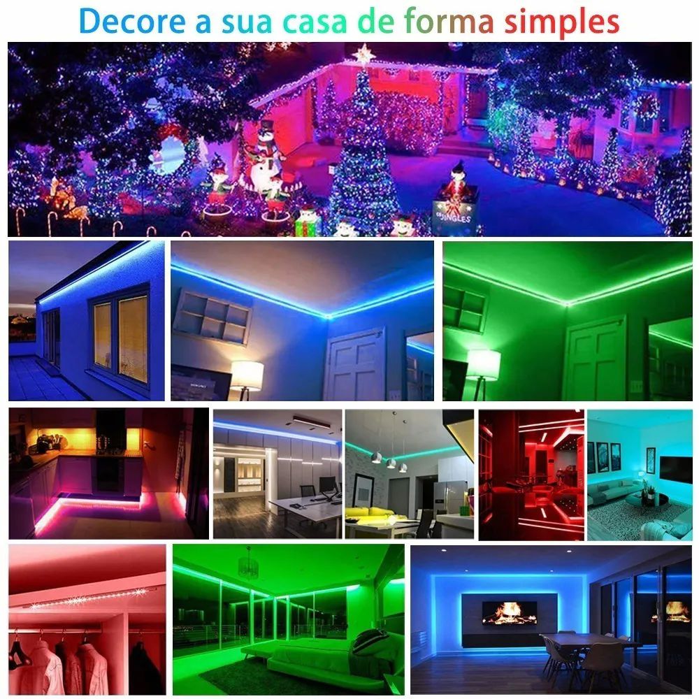 Tira De Luces Led Rgb 20m Kits Con Control De 44 Botones