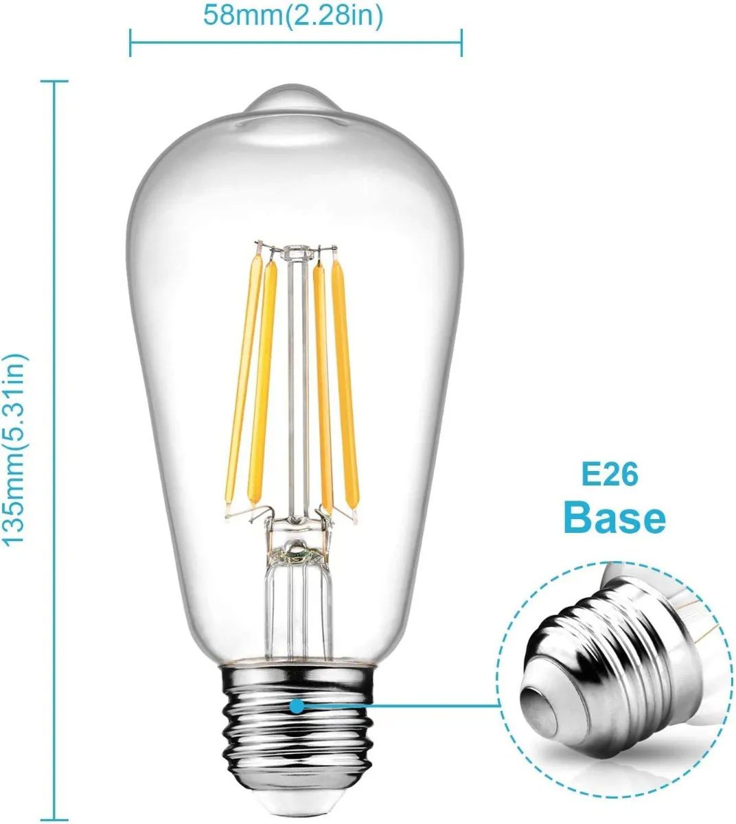 6 Bombillas Led 6w luz Calida-2700k