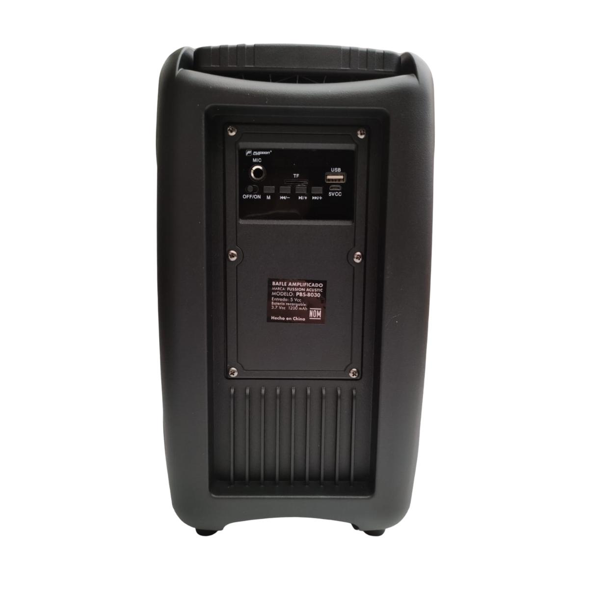 Bafle Amplificado Fussion Acustic Diablo PBS-8030 De 8 Pulgadas - Negro