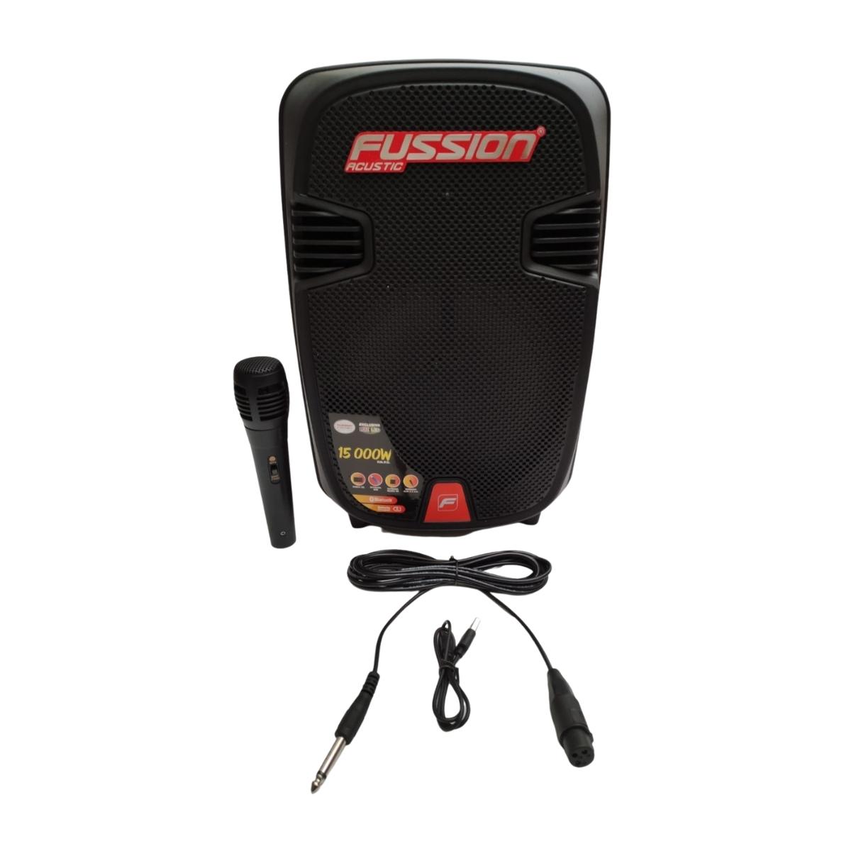 Bafle Amplificado Fussion Acustic Diablo PBS-8030 De 8 Pulgadas - Negro