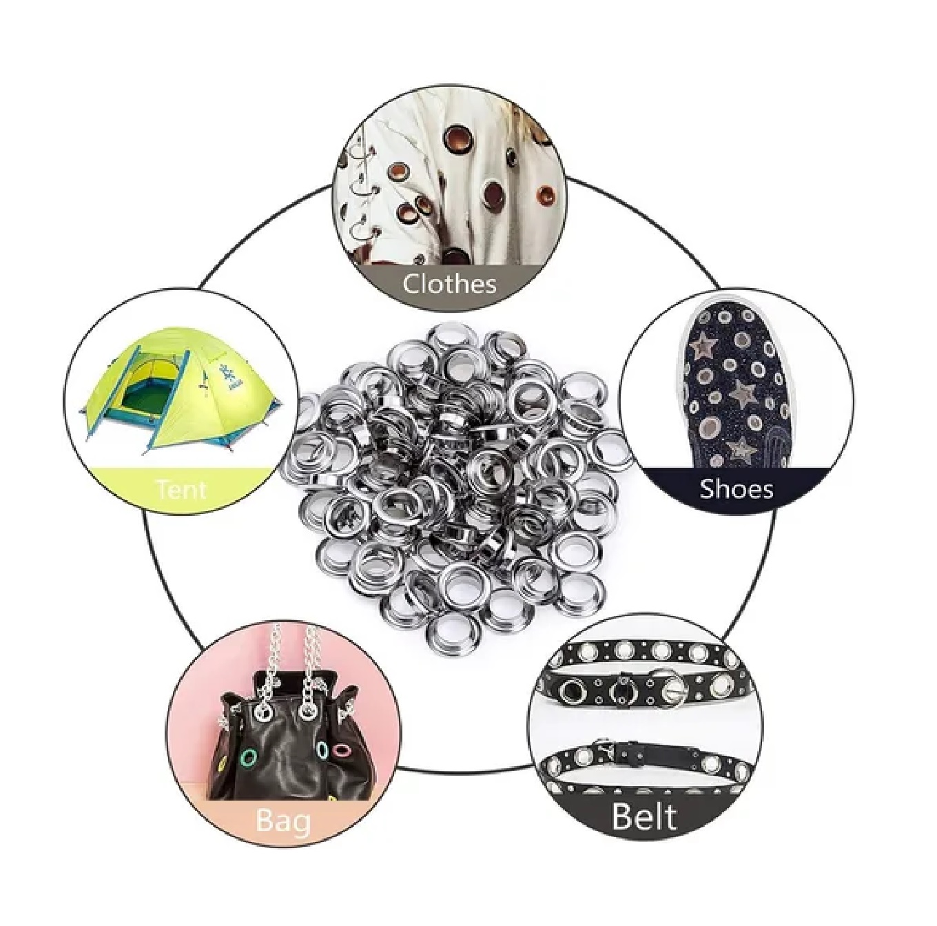 Kit De Ojales Lona Prenda Arandelas Metálicas