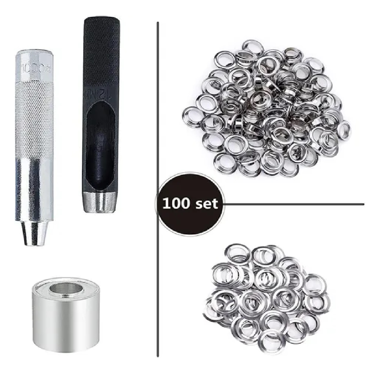 Kit De Ojales Lona Prenda Arandelas Metálicas