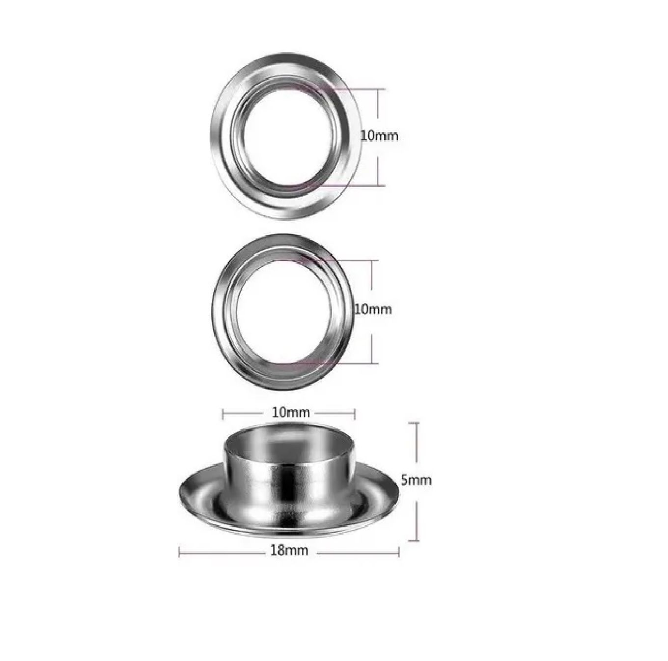 Kit De Ojales Lona Prenda Arandelas Metálicas