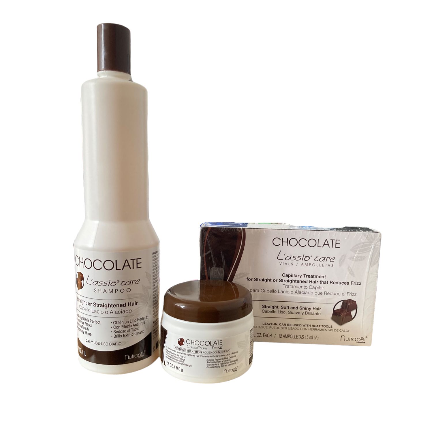 Chocolate Lassio Care Shampoo 1 Lt + Ampolletas + Mascarilla