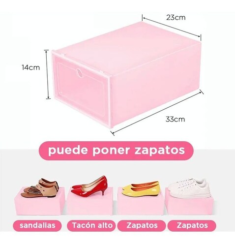 Zapatera 12 Piezas Apilables Para Zapatos Rosa