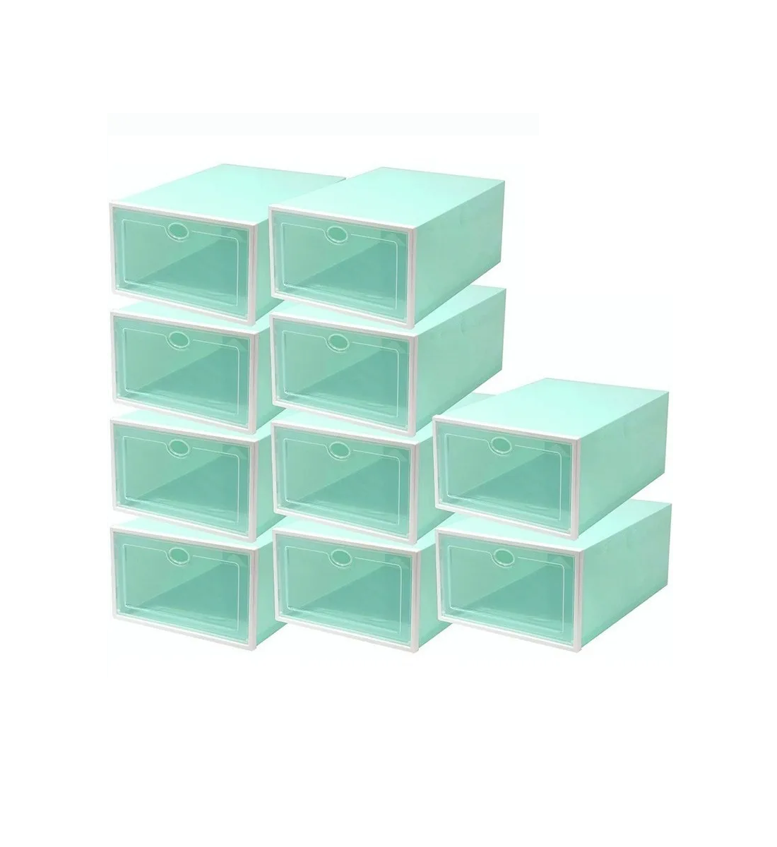 12 Piezas Cajas Organizadoras Apilables Para Zapatos Azul