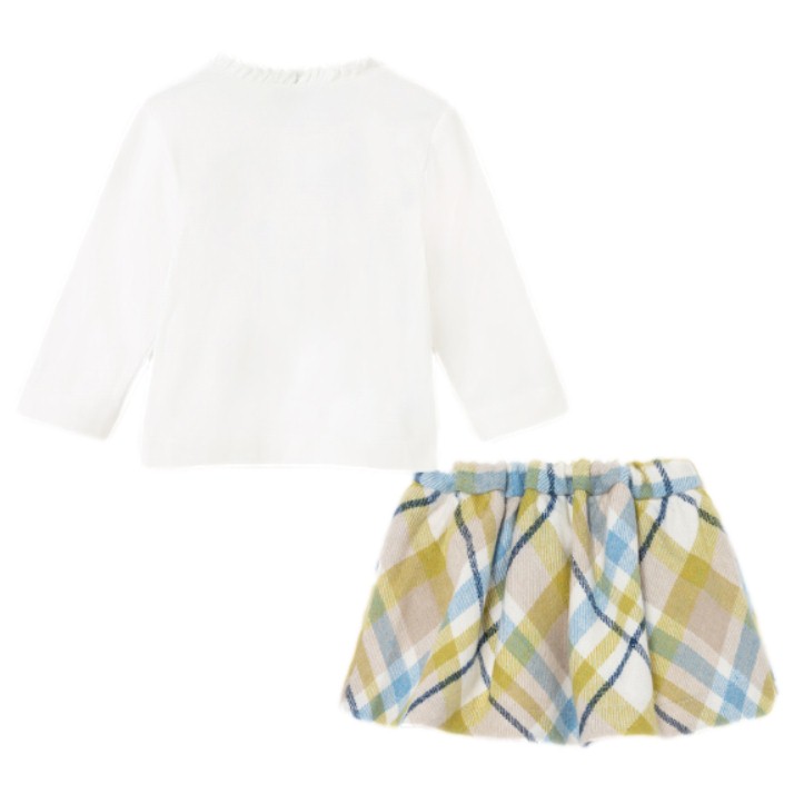 Conjunto Falda Cuadros Bebé Niña Mayoral Color Oliva